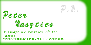 peter masztics business card